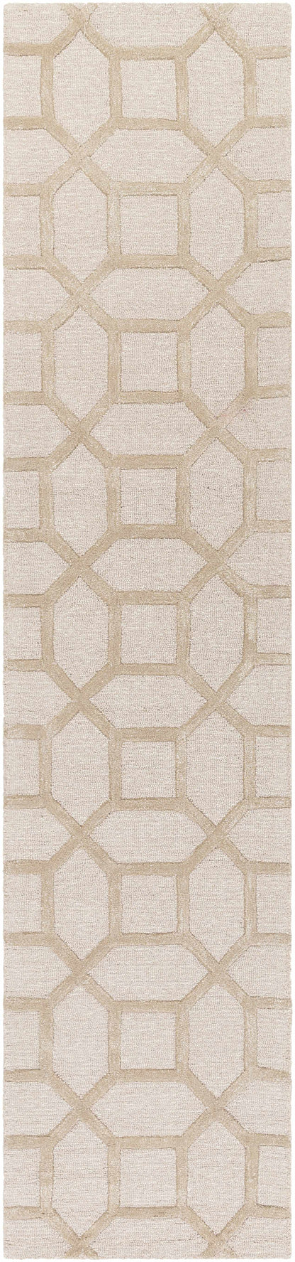 Dodgertown Area Rug runner in ivory beige, hand-tufted wool with a medium pile, perfect for hallways or narrow spaces.