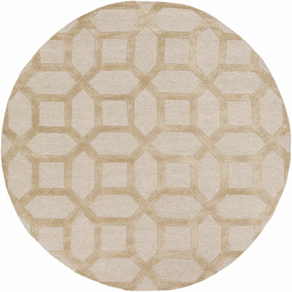 Circular Dodgertown Area Rug - Ivory Beige Wool | Hand Tufted, featuring a soft texture and modern design for home decor.