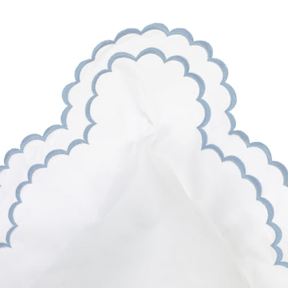 Double Scallop Embroidered Percale Euro Sham Pair - Quahog Bay Bedding