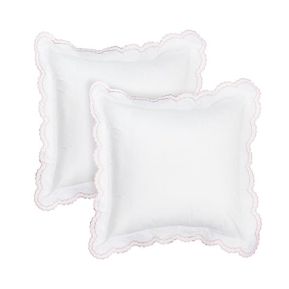Double Scallop Embroidered Percale Euro Sham Pair - Quahog Bay Bedding