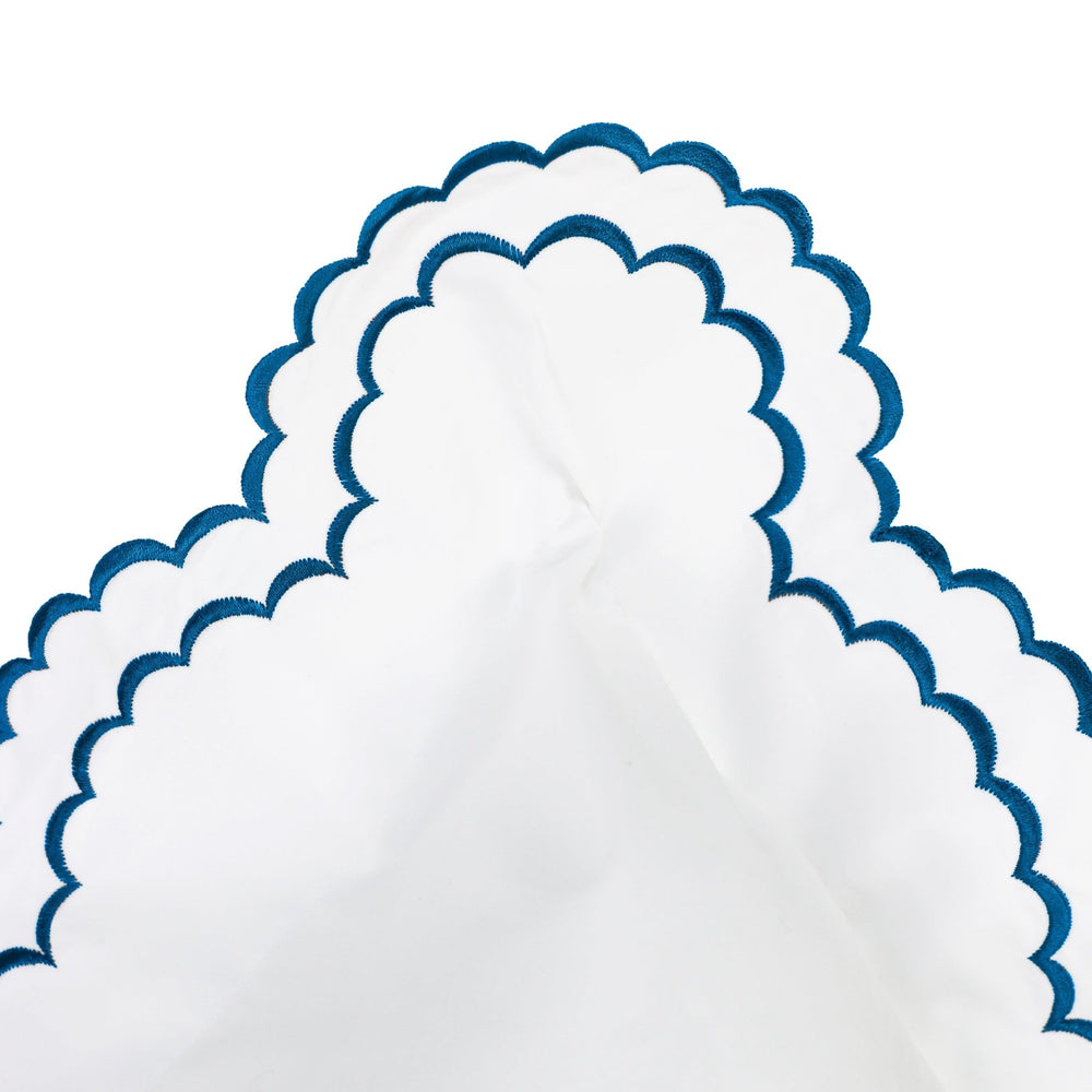 Double Scallop Embroidered Percale Euro Sham Pair - Quahog Bay Bedding