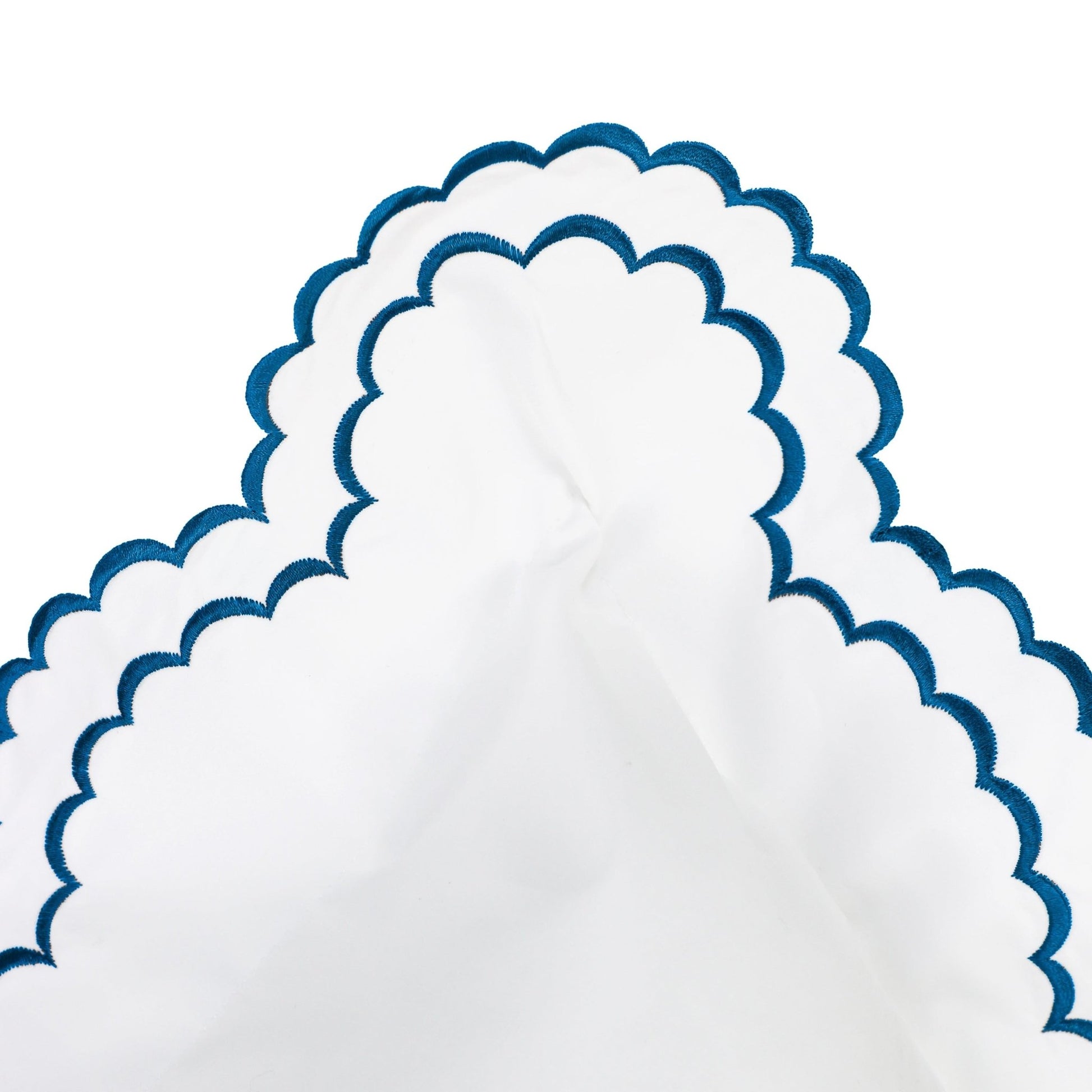 Double Scallop Embroidered Percale Euro Sham Pair - Quahog Bay Bedding