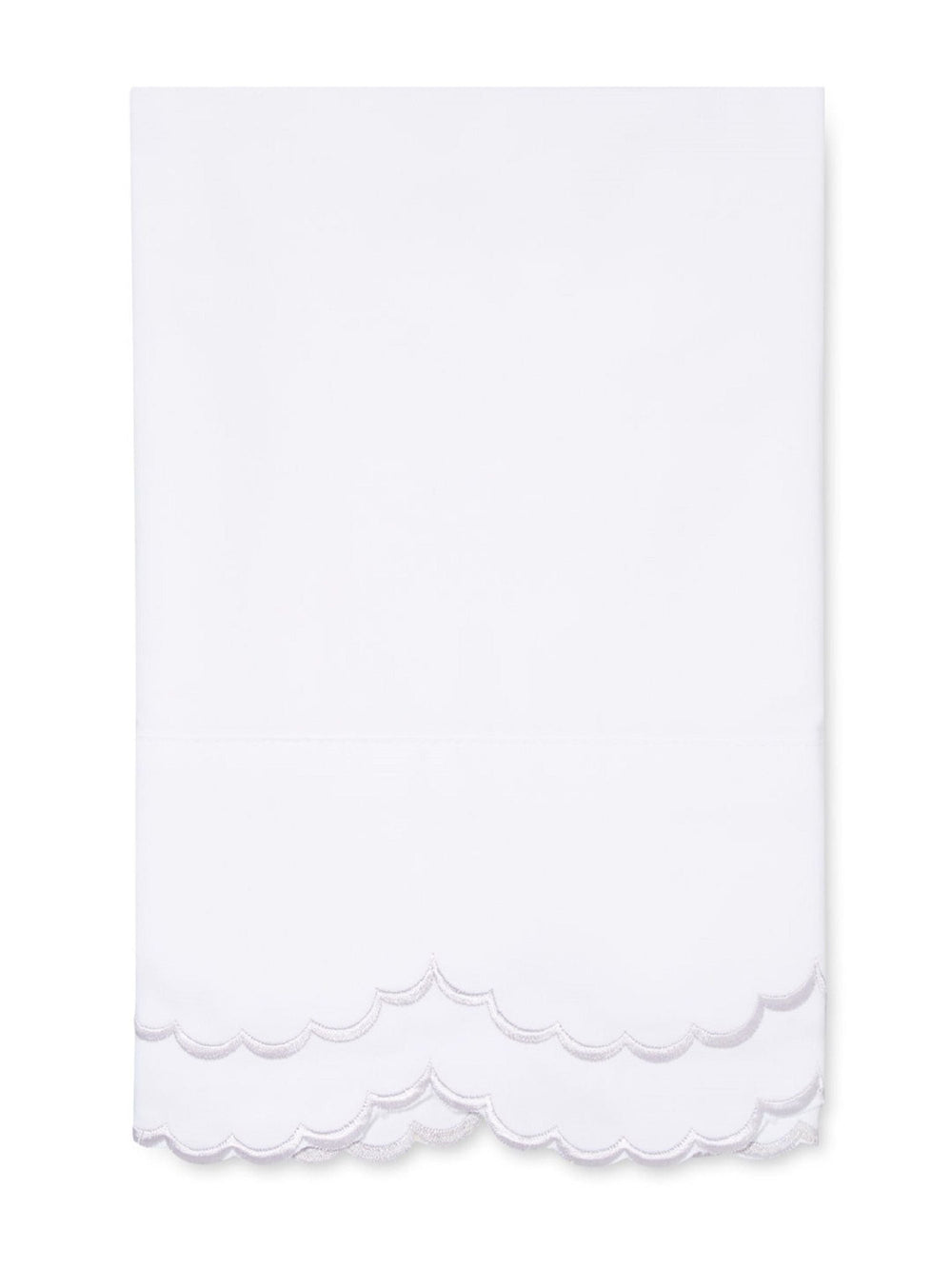 Double Scallop Embroidered Percale Pillowcase Pair - Quahog Bay Bedding