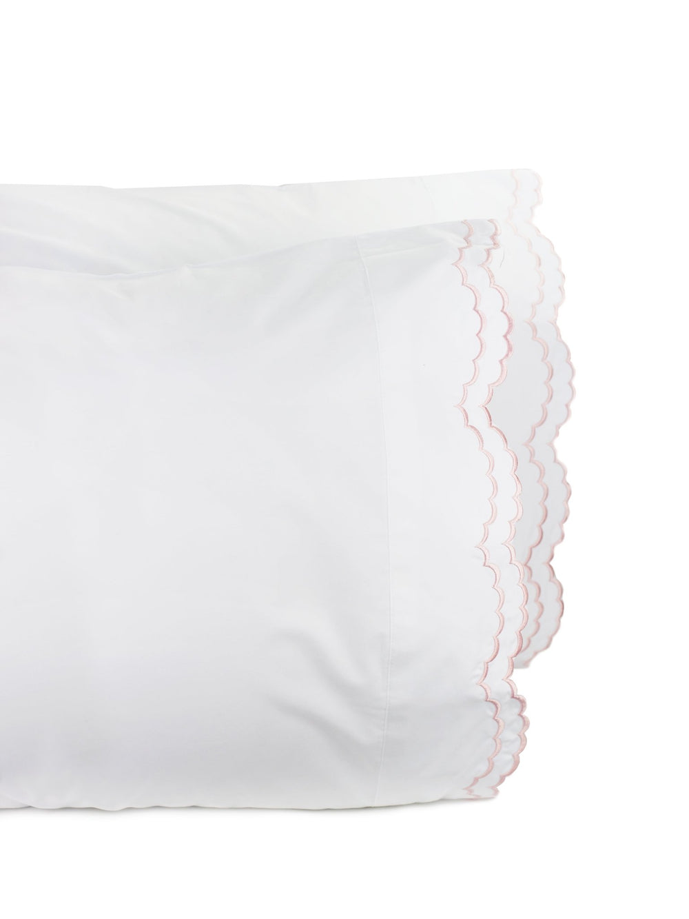 Double Scallop Embroidered Percale Pillowcase Pair - Quahog Bay Bedding