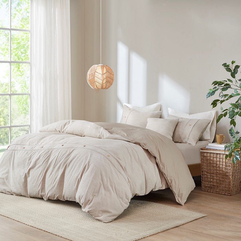 Dover 5-Piece Organic Cotton Comforter Cover Set | GOTS Certified | Natural - Quahog Bay Bedding