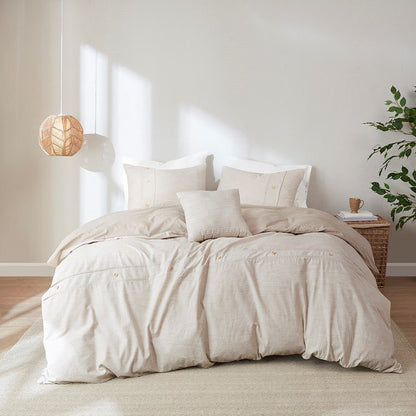 Dover 5-Piece Organic Cotton Comforter Cover Set | GOTS Certified | Natural - Quahog Bay Bedding