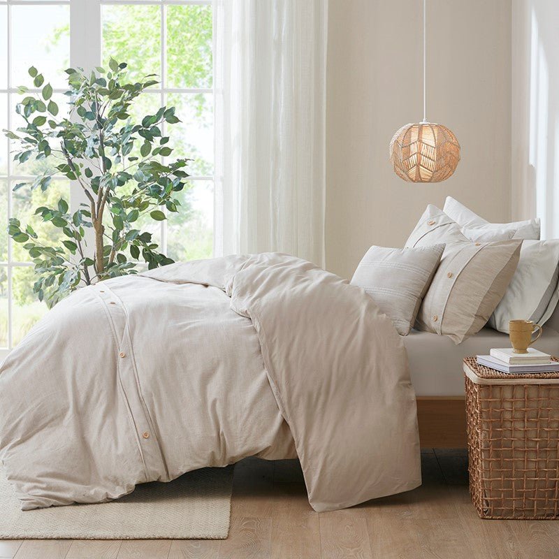 Dover 5-Piece Organic Cotton Comforter Cover Set | GOTS Certified | Natural - Quahog Bay Bedding