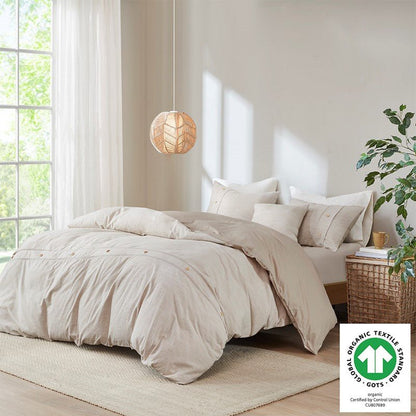 Dover 5-Piece Organic Cotton Comforter Cover Set | GOTS Certified | Natural - Quahog Bay Bedding