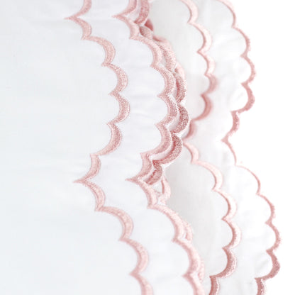 Double Scallop Embroidered Percale Pillowcase Pair