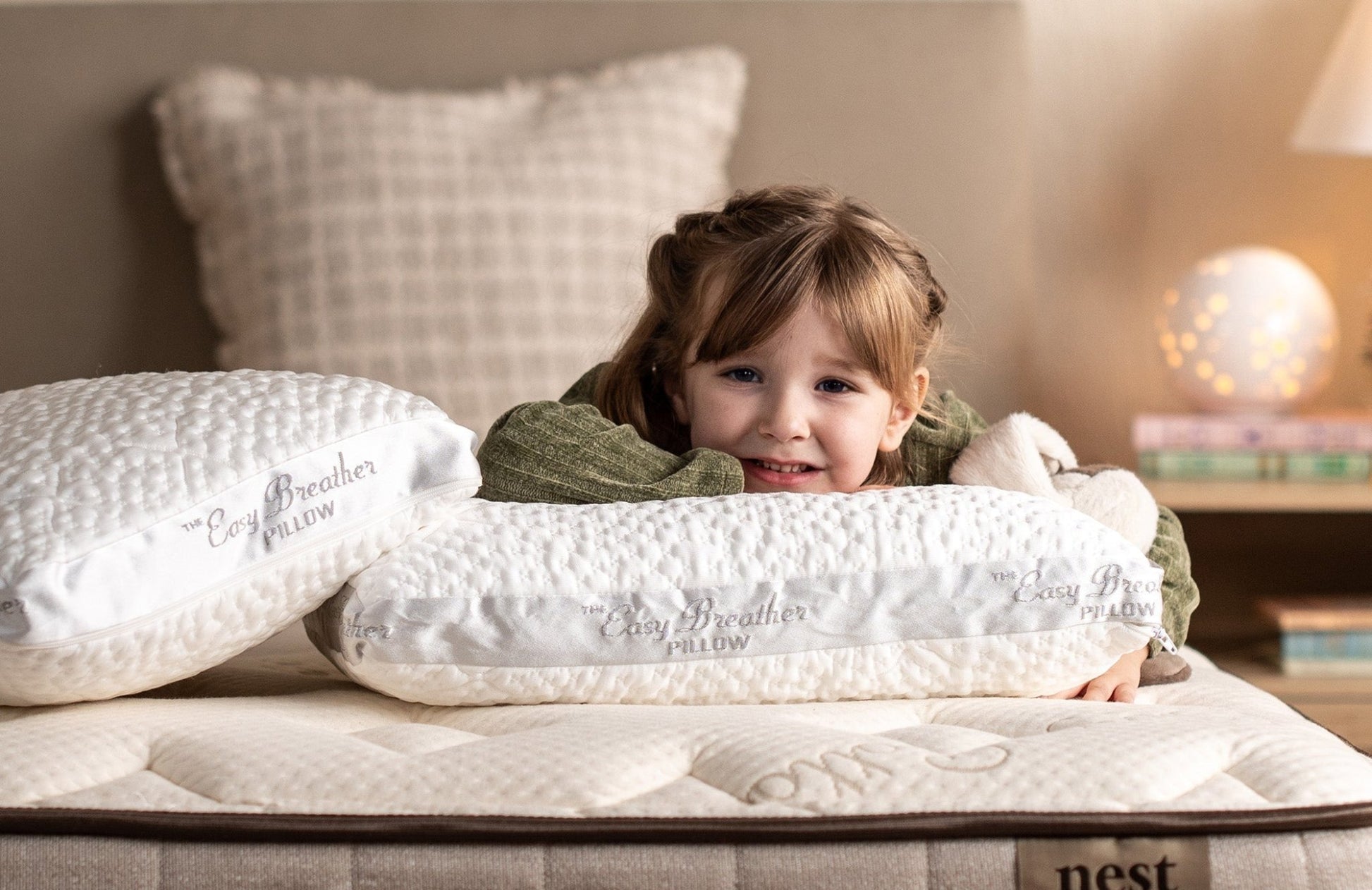 Easy Breather Jr. Pillow - Organic Sateen Junior Sized Pillow - Quahog Bay Bedding