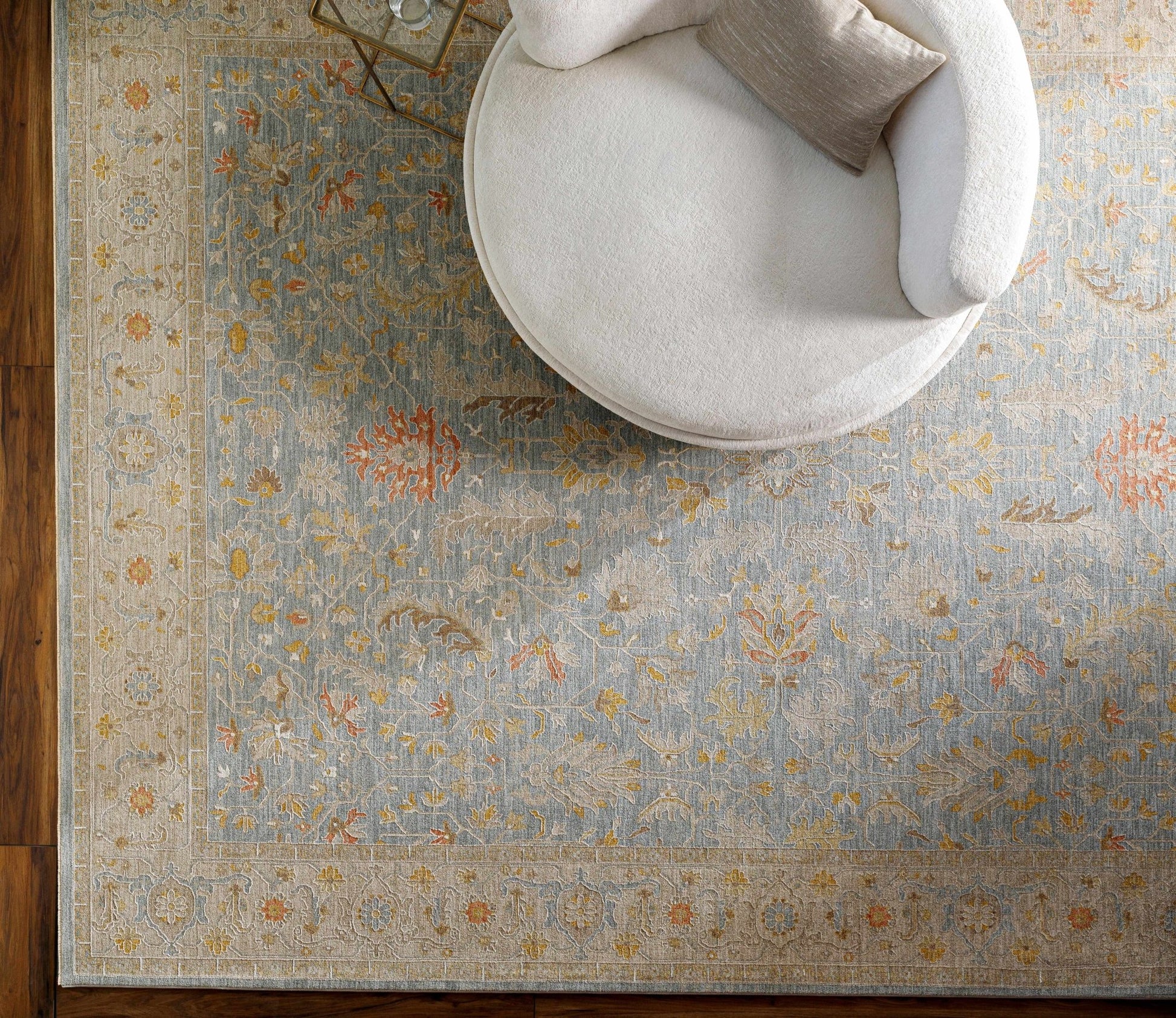 Edie Taupe Oushak Rug - Quahog Bay Bedding