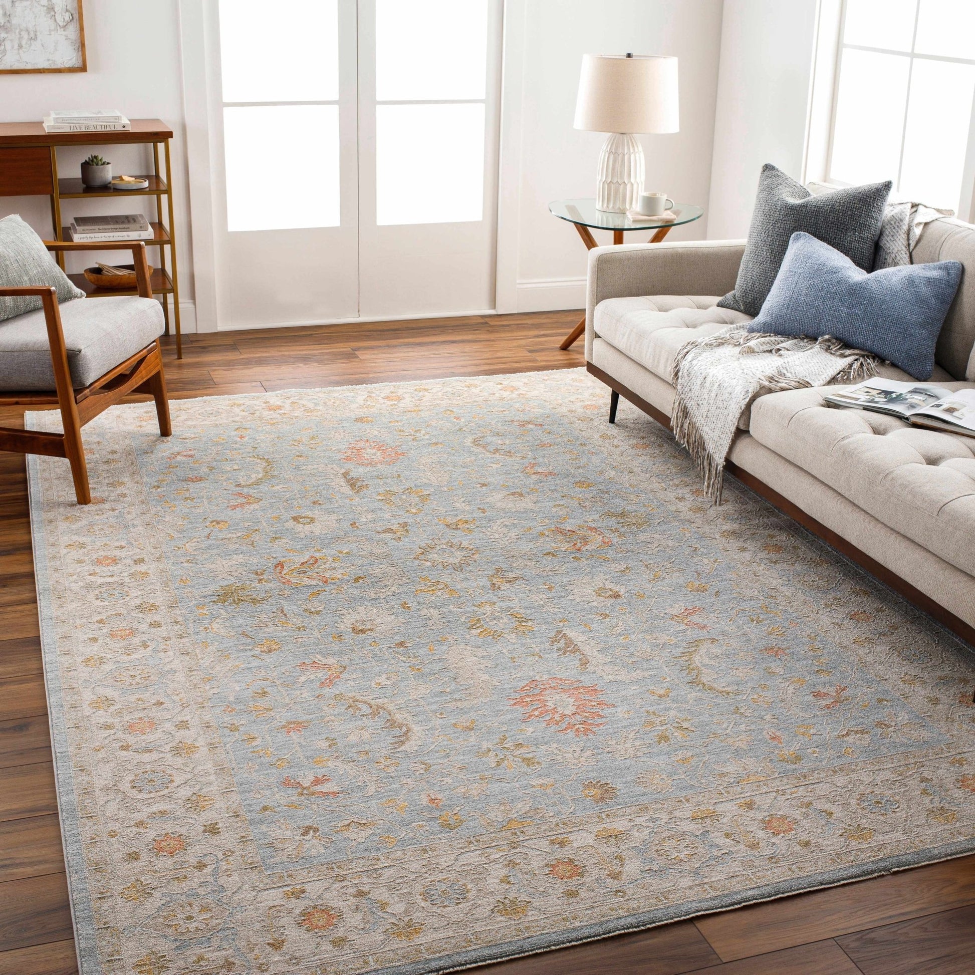 Edie Taupe Oushak Rug - Quahog Bay Bedding