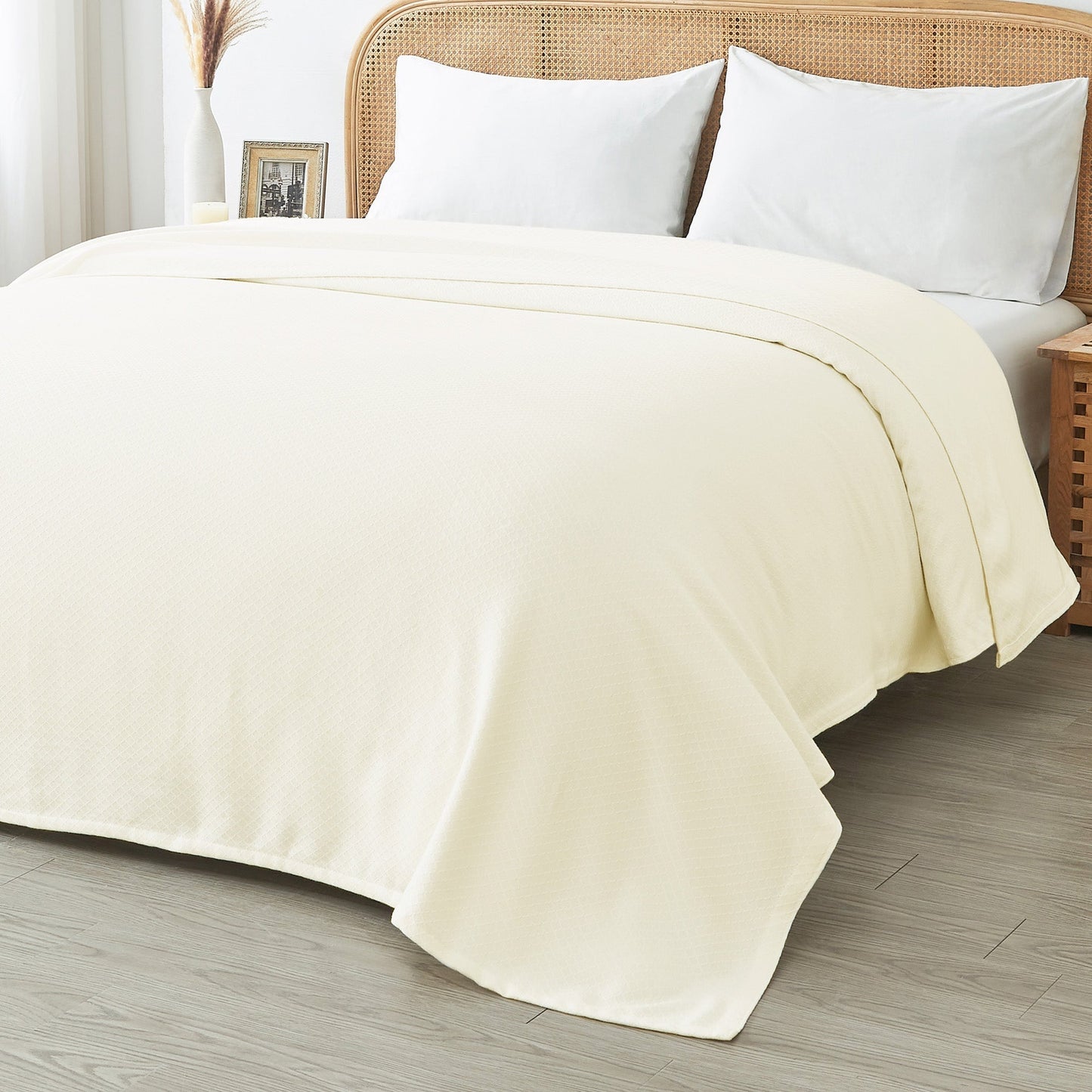 Egyptian Cotton Diamond Blanket - Quahog Bay Bedding