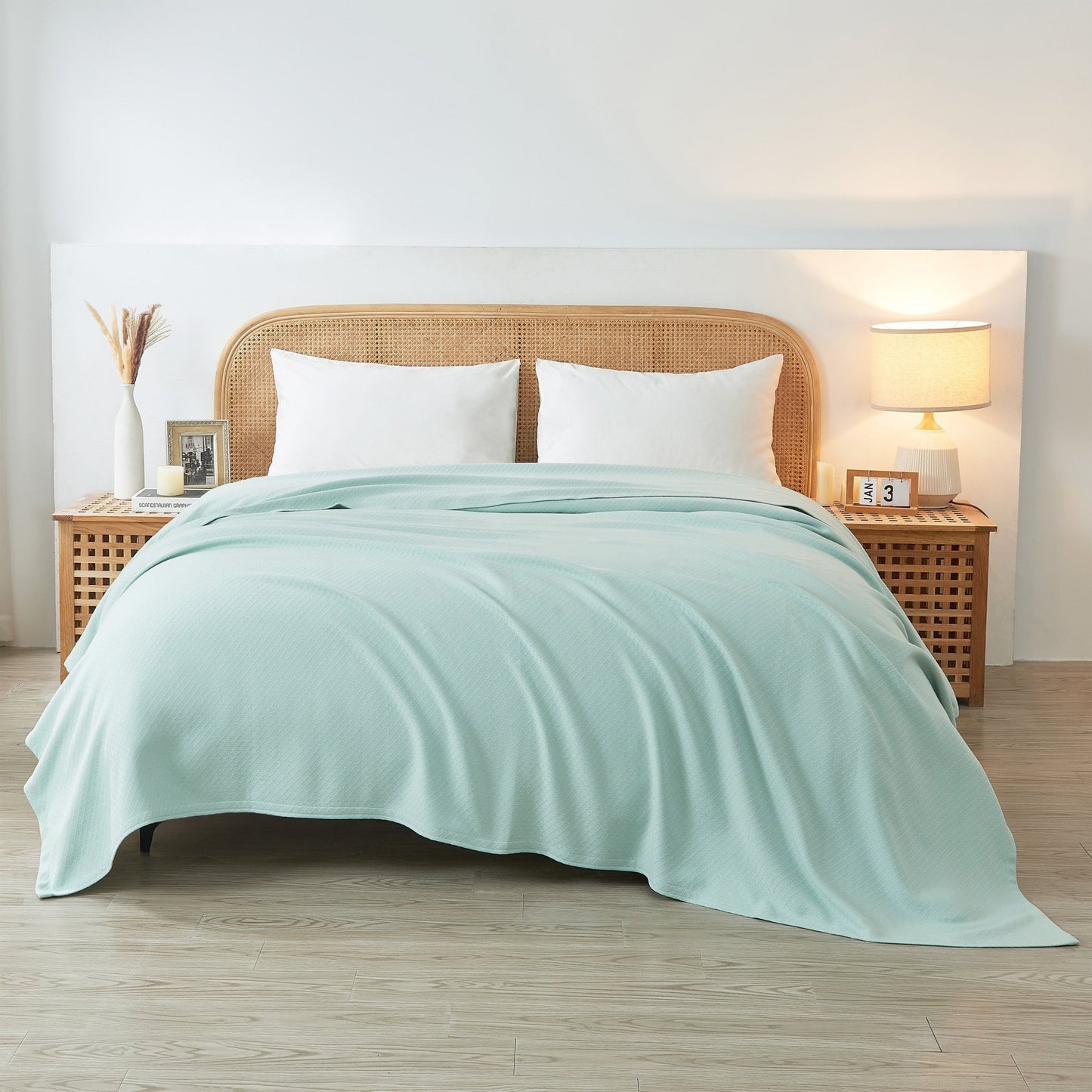 Egyptian Cotton Diamond Blanket - Quahog Bay Bedding