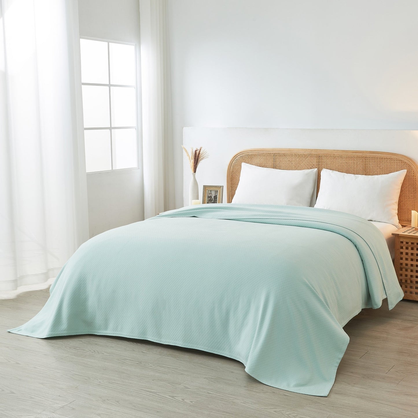 Egyptian Cotton Diamond Blanket - Quahog Bay Bedding