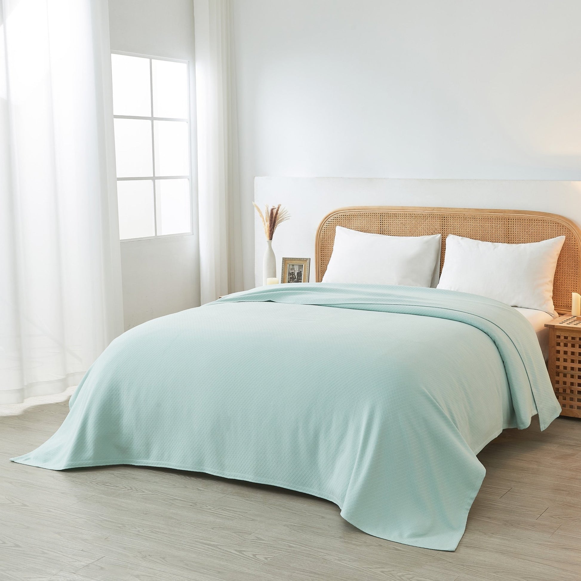Egyptian Cotton Diamond Blanket - Quahog Bay Bedding