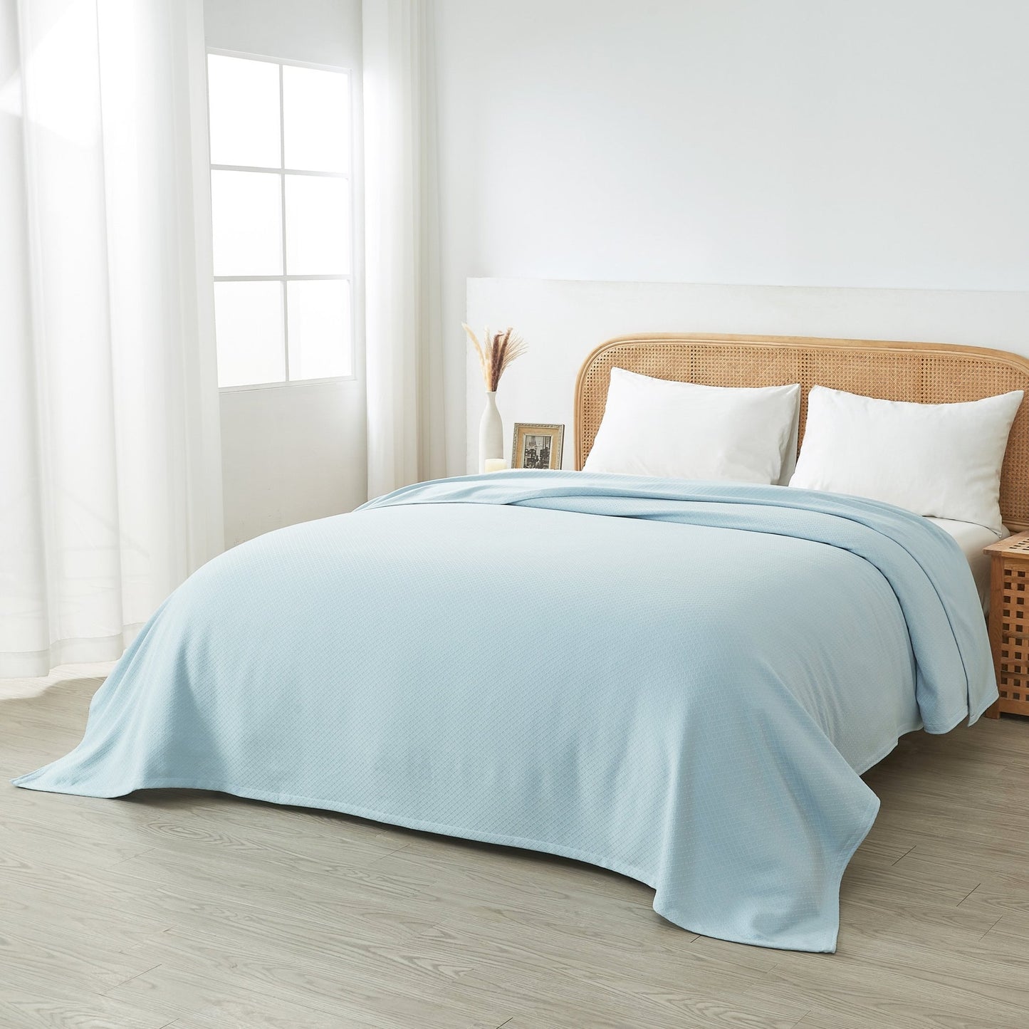 Egyptian Cotton Diamond Blanket - Quahog Bay Bedding