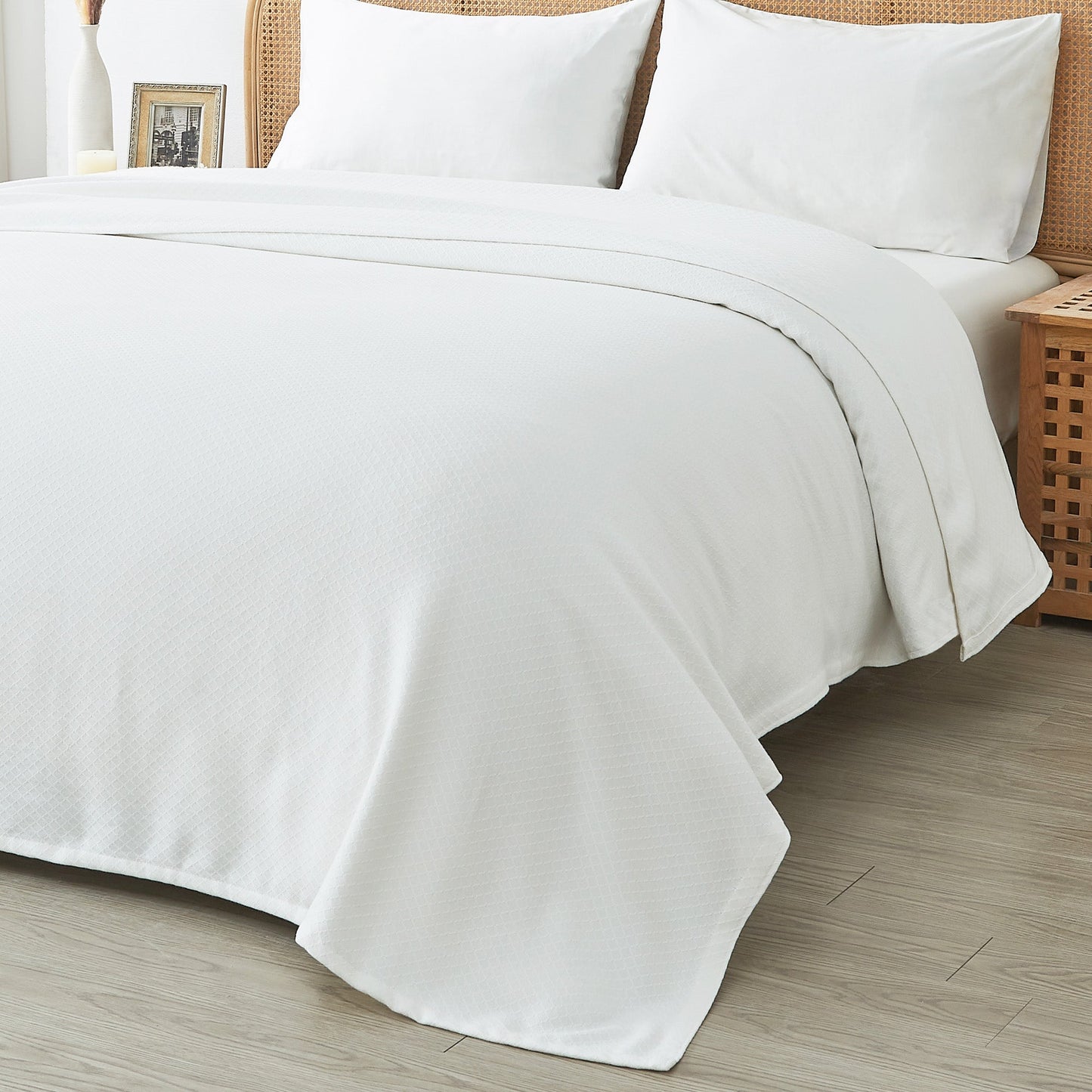 Egyptian Cotton Diamond Blanket - Quahog Bay Bedding