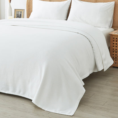 Egyptian Cotton Diamond Blanket - Quahog Bay Bedding
