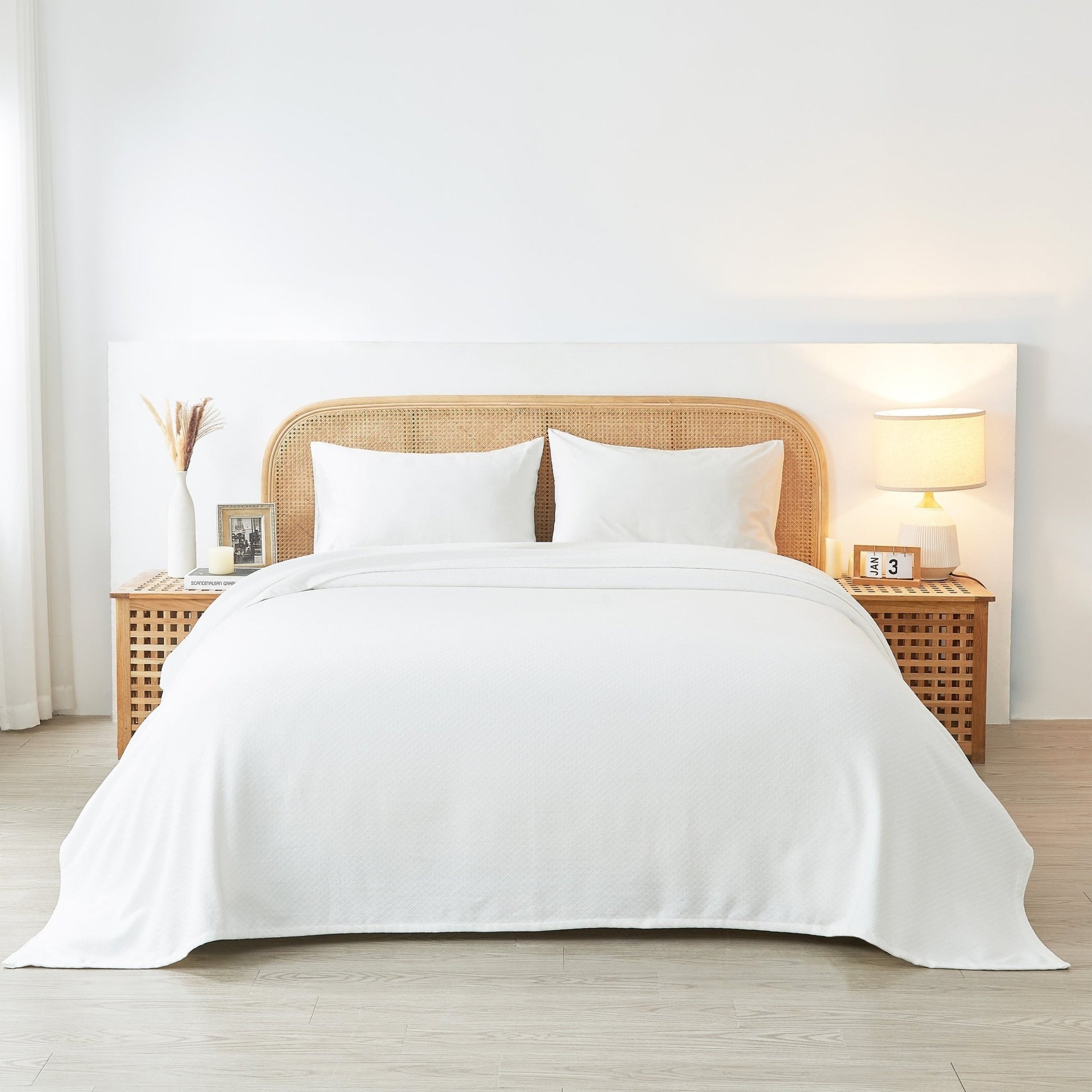 Egyptian Cotton Diamond Blanket - Quahog Bay Bedding