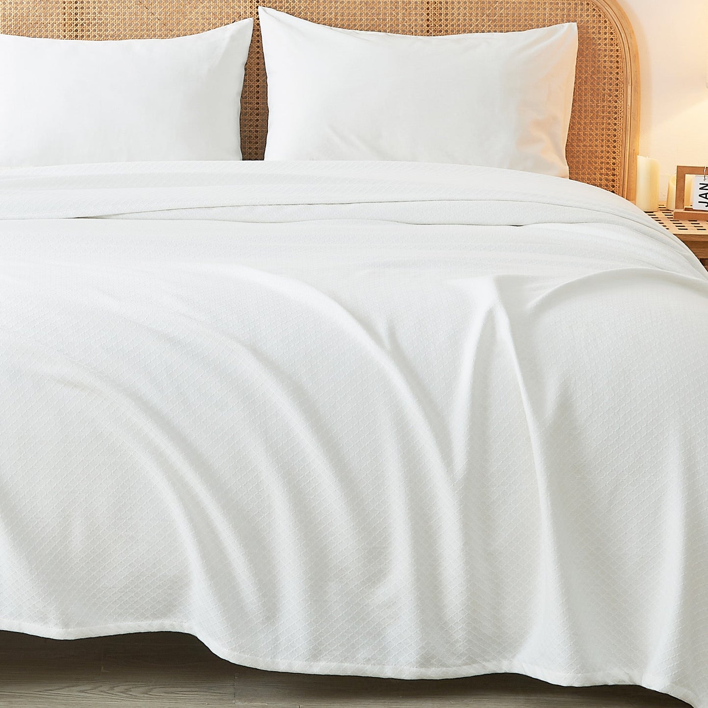 Egyptian Cotton Diamond Blanket - Quahog Bay Bedding