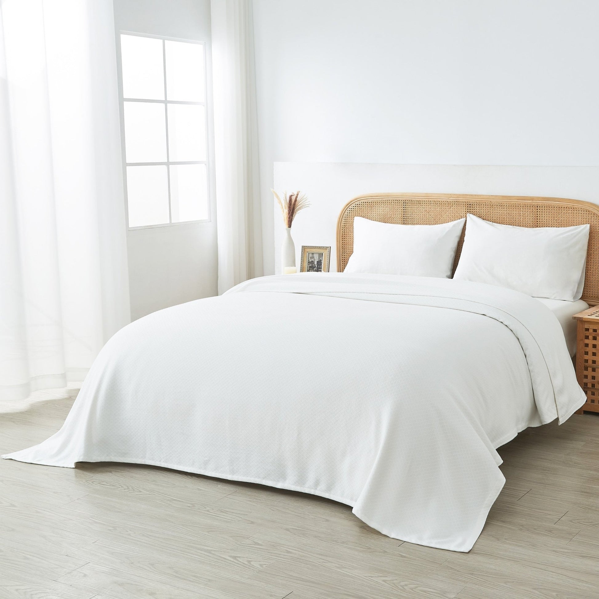 Egyptian Cotton Diamond Blanket - Quahog Bay Bedding