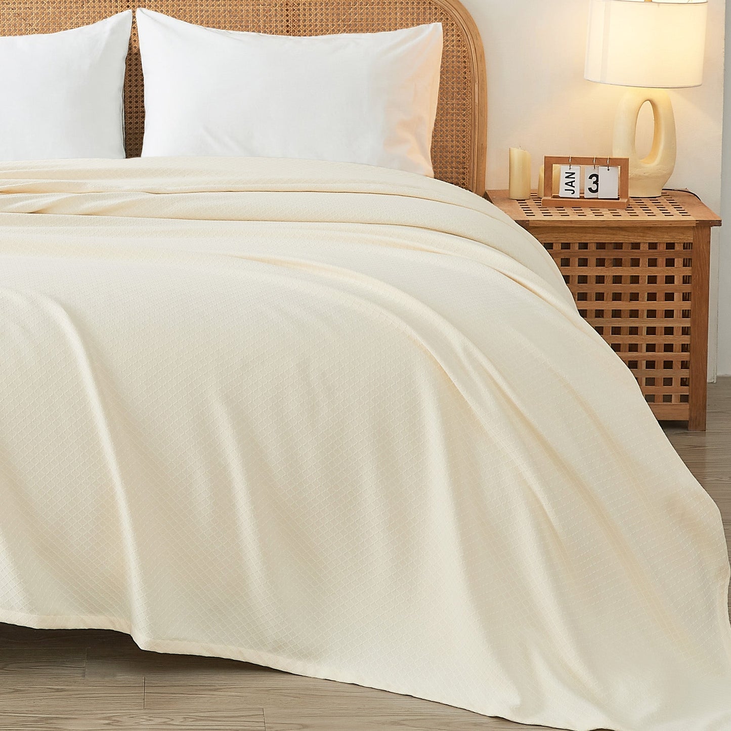 Egyptian Cotton Diamond Blanket - Quahog Bay Bedding