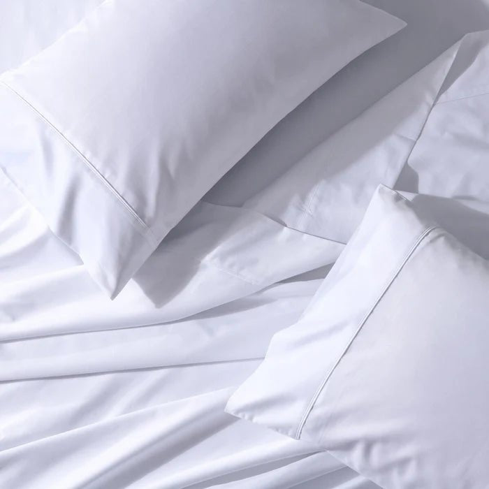 Egyptian Linens Split Top King Sheet Set 650TC Cotton Blend Wrinkle Free - Fitted Sheet With Wings - Quahog Bay Bedding
