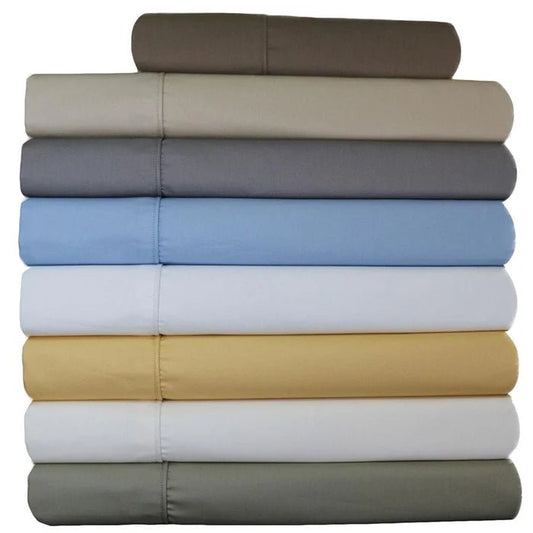 Egyptian Linens 650TC Cotton Blend Split Top Cal King Sheets - Fitted Sheet With Wings - Quahog Bay Bedding