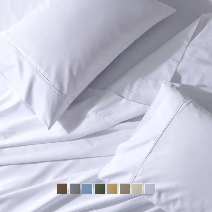 Egyptian Linens 650TC Cotton Blend Split Top Cal King Sheets - Fitted Sheet With Wings - Quahog Bay Bedding