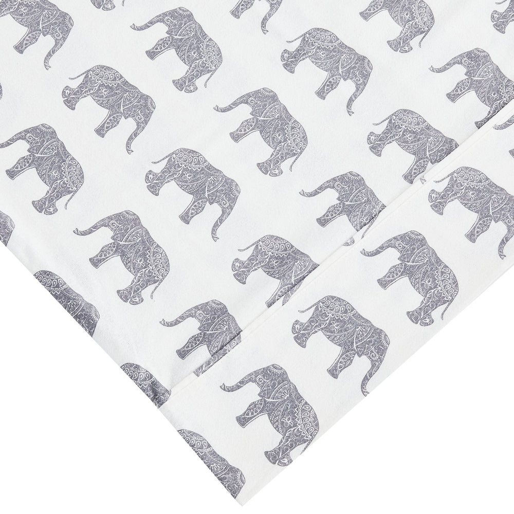 Elephants Flannel Sheet Set - Animal Print Flannel Sheets - Quahog Bay Bedding