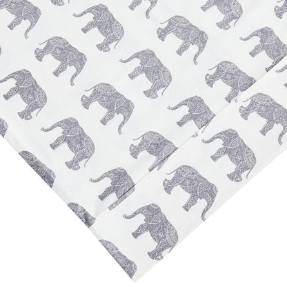 Elephants Flannel Sheet Set - Animal Print Flannel Sheets - Quahog Bay Bedding