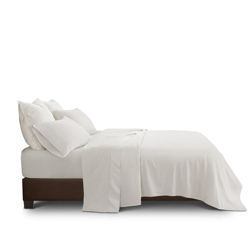 Elina American Grown Supima 500TC Cotton Percale Sheet Set - Bright White - Quahog Bay Bedding