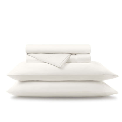 Elina American Grown Supima 500TC Cotton Percale Sheet Set - Bright White - Quahog Bay Bedding