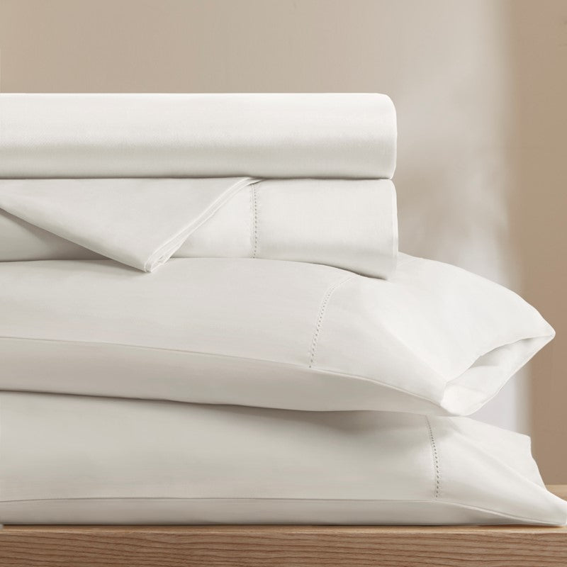 Elina American Grown Supima 500TC Cotton Percale Sheet Set - Bright White - Quahog Bay Bedding