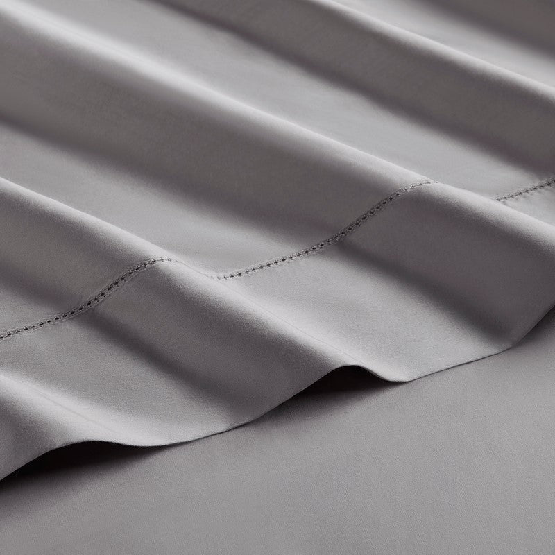 Elina American Grown Supima 500TC Cotton Percale Sheet Set - Grey - Quahog Bay Bedding