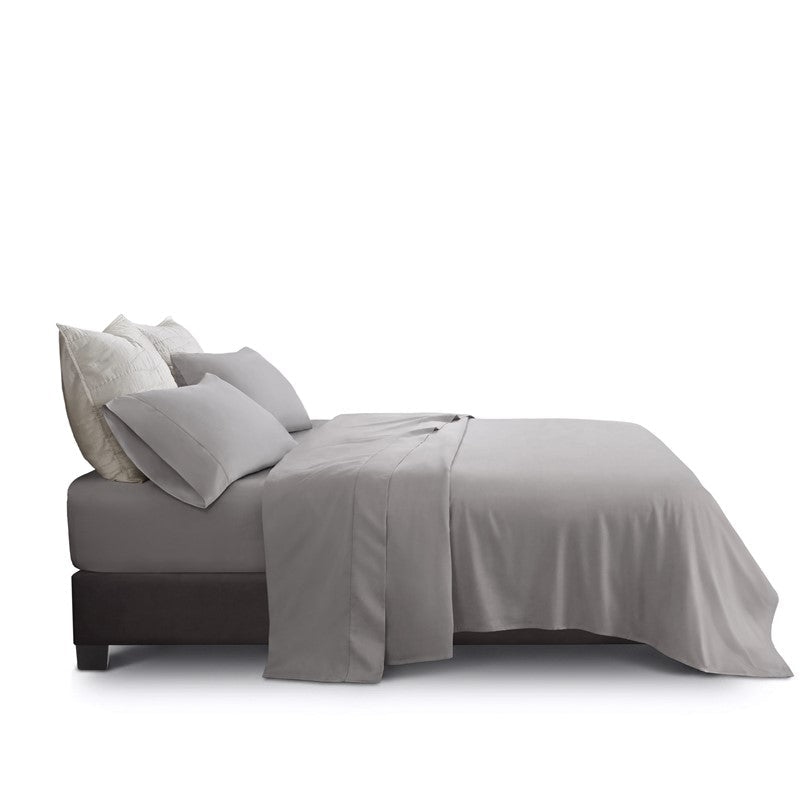 Elina American Grown Supima 500TC Cotton Percale Sheet Set - Grey - Quahog Bay Bedding