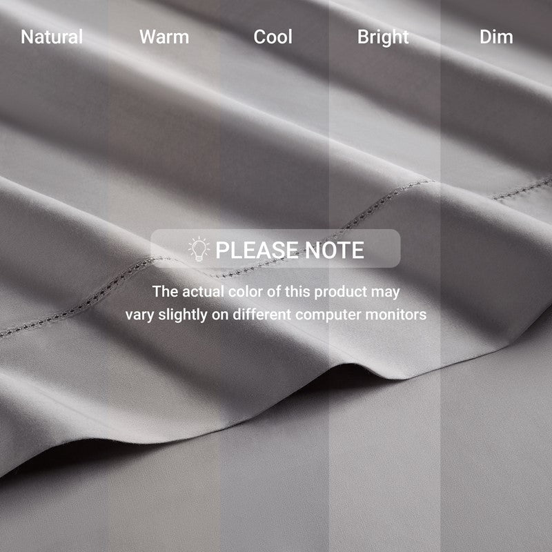 Elina American Grown Supima 500TC Cotton Percale Sheet Set - Grey - Quahog Bay Bedding