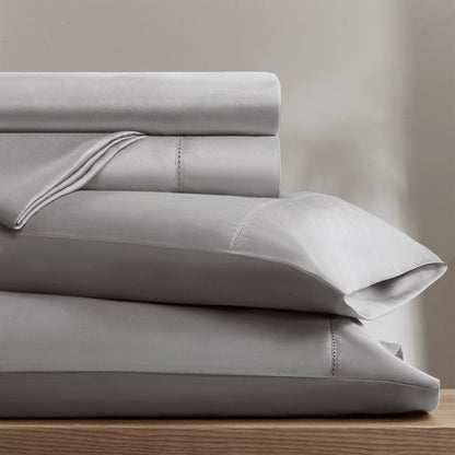 Elina American Grown Supima 500TC Cotton Percale Sheet Set - Grey - Quahog Bay Bedding