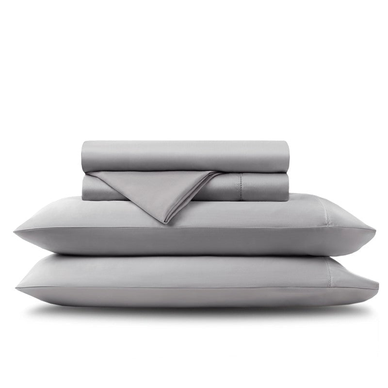Elina American Grown Supima 500TC Cotton Percale Sheet Set - Grey - Quahog Bay Bedding