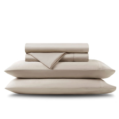 Elina American Grown Supima 500TC Cotton Percale Sheet Set - Linen - Quahog Bay Bedding
