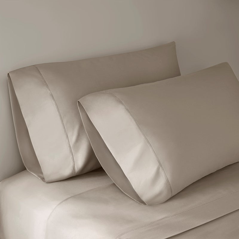 Elina American Grown Supima 500TC Cotton Percale Sheet Set - Linen - Quahog Bay Bedding