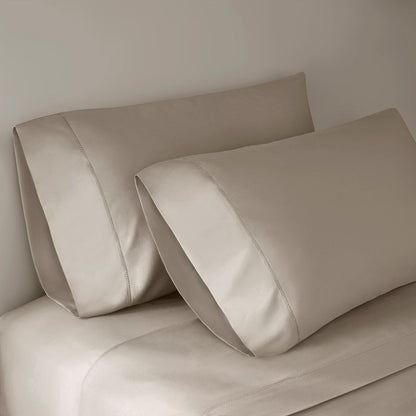 Elina American Grown Supima 500TC Cotton Percale Sheet Set - Linen - Quahog Bay Bedding