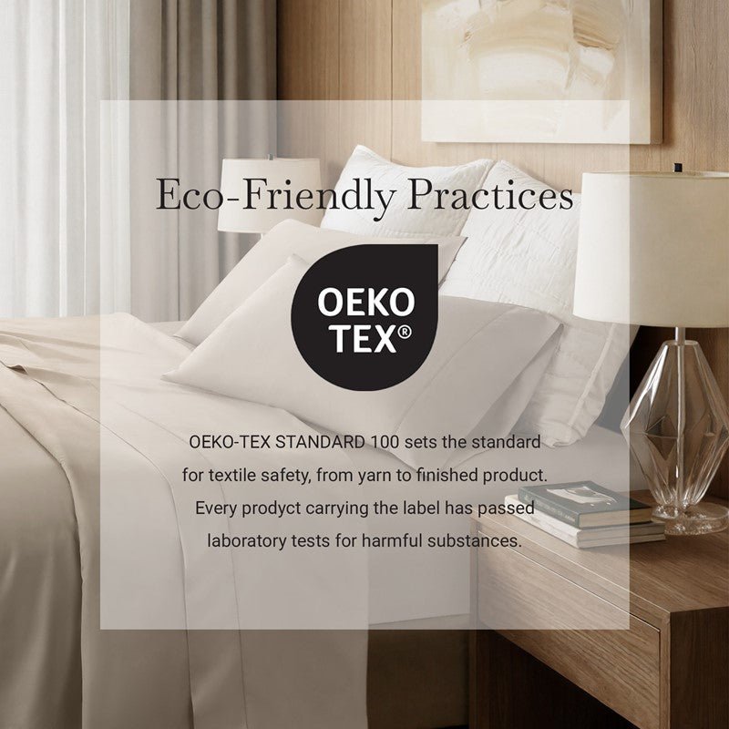 Elina American Grown Supima 500TC Cotton Percale Sheet Set - Linen - Quahog Bay Bedding