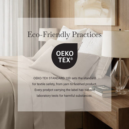 Elina American Grown Supima 500TC Cotton Percale Sheet Set - Linen - Quahog Bay Bedding