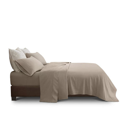Elina American Grown Supima 500TC Cotton Percale Sheet Set - Linen - Quahog Bay Bedding