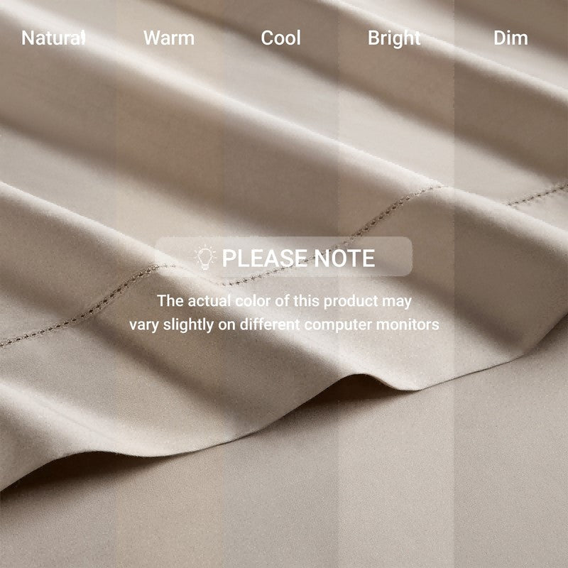 Elina American Grown Supima 500TC Cotton Percale Sheet Set - Linen - Quahog Bay Bedding