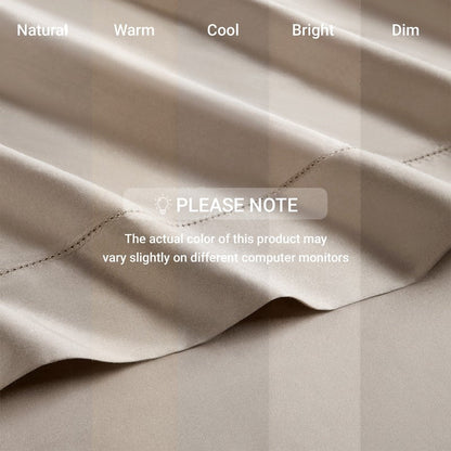 Elina American Grown Supima 500TC Cotton Percale Sheet Set - Linen - Quahog Bay Bedding