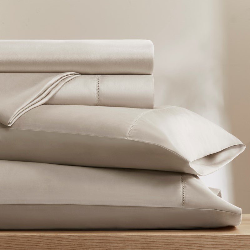 Elina American Grown Supima 500TC Cotton Percale Sheet Set - Linen - Quahog Bay Bedding