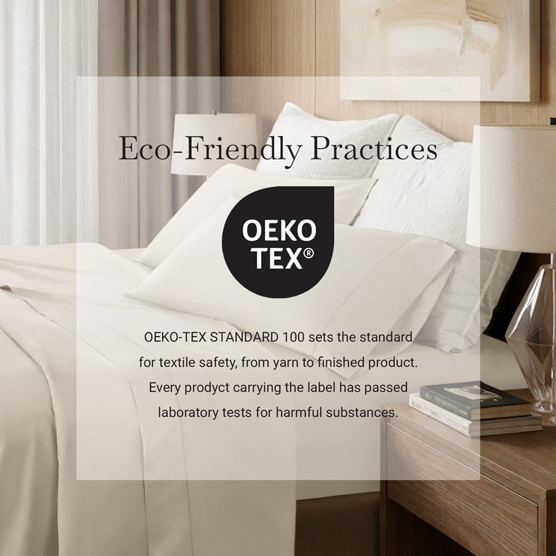 Elina American Grown Supima 500TC Cotton Percale Sheet Set - Off White - Quahog Bay Bedding